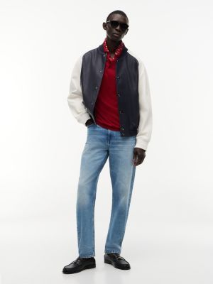 Мужские куртки Tommy Hilfiger Colorblock Leather Varsity Bomber Jacket — фото 2
