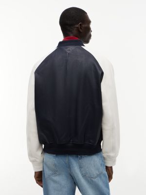 Мужские куртки Tommy Hilfiger Colorblock Leather Varsity Bomber Jacket — фото 6