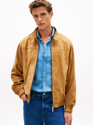 Relaxed Suede Moto Jacket, Hickory