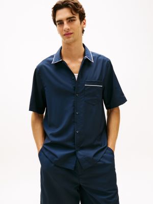 Relaxed Fit Lightweight Wool Shirt, Navy