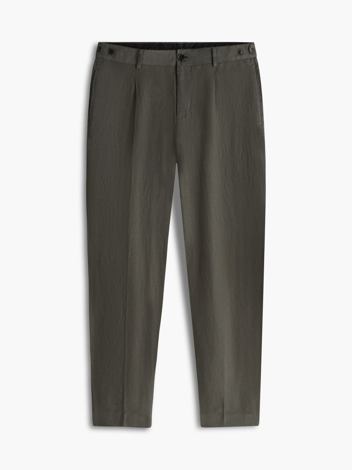 Garment-Dyed Linen Tapered Pant — Platinum Olive