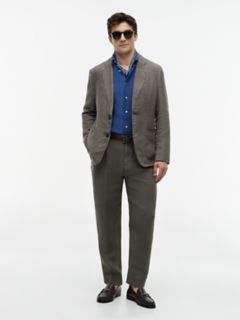 Garment-Dyed Linen Tapered Pant — Platinum Olive 2