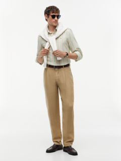Garment-Dyed Linen Tapered Pant — Sandalwood 2