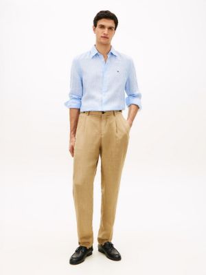 Garment-Dyed Linen Tapered Pant, Sandalwood