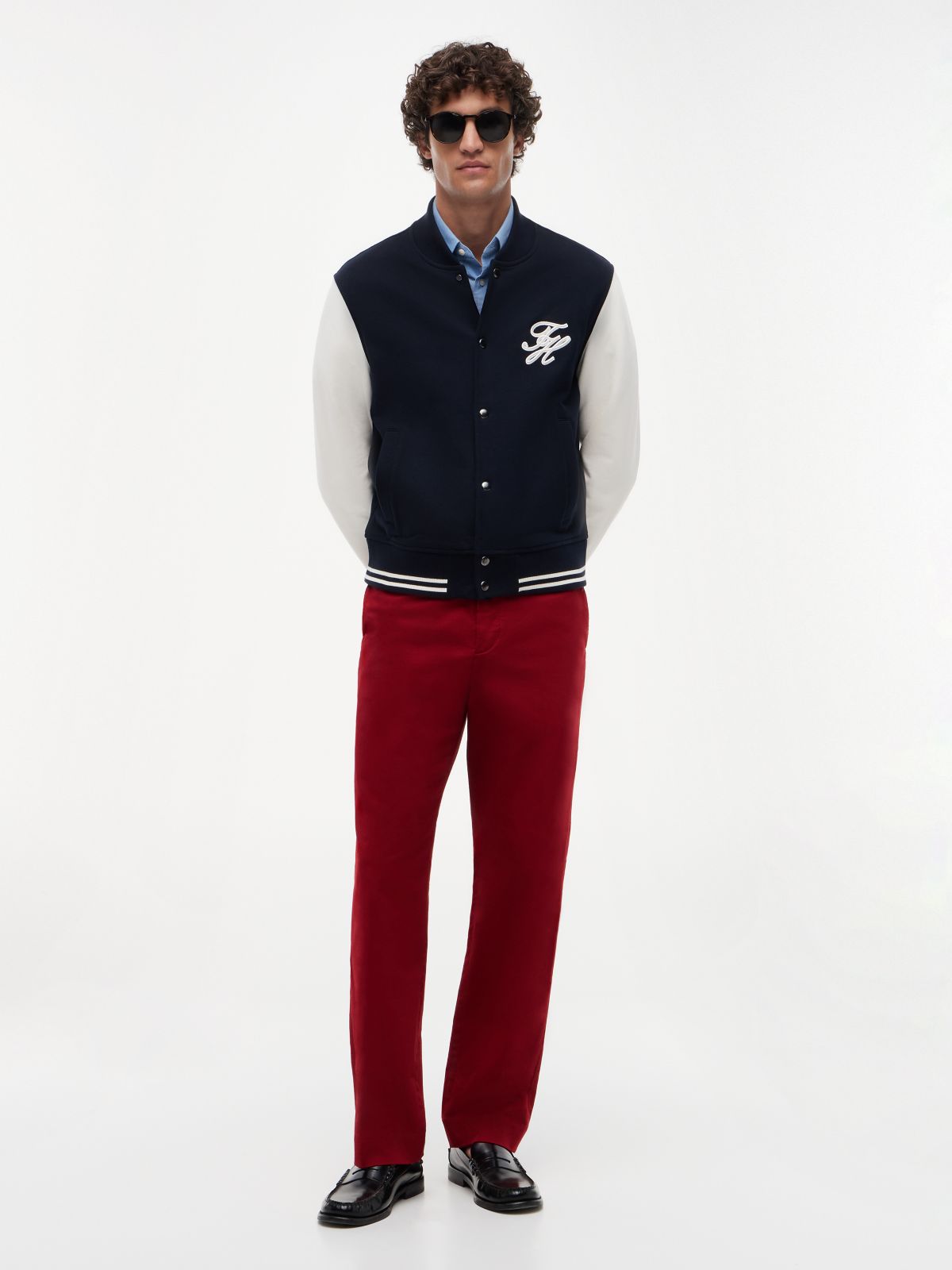 New York Label Garment-Dyed Flex Chino — Magma Red
