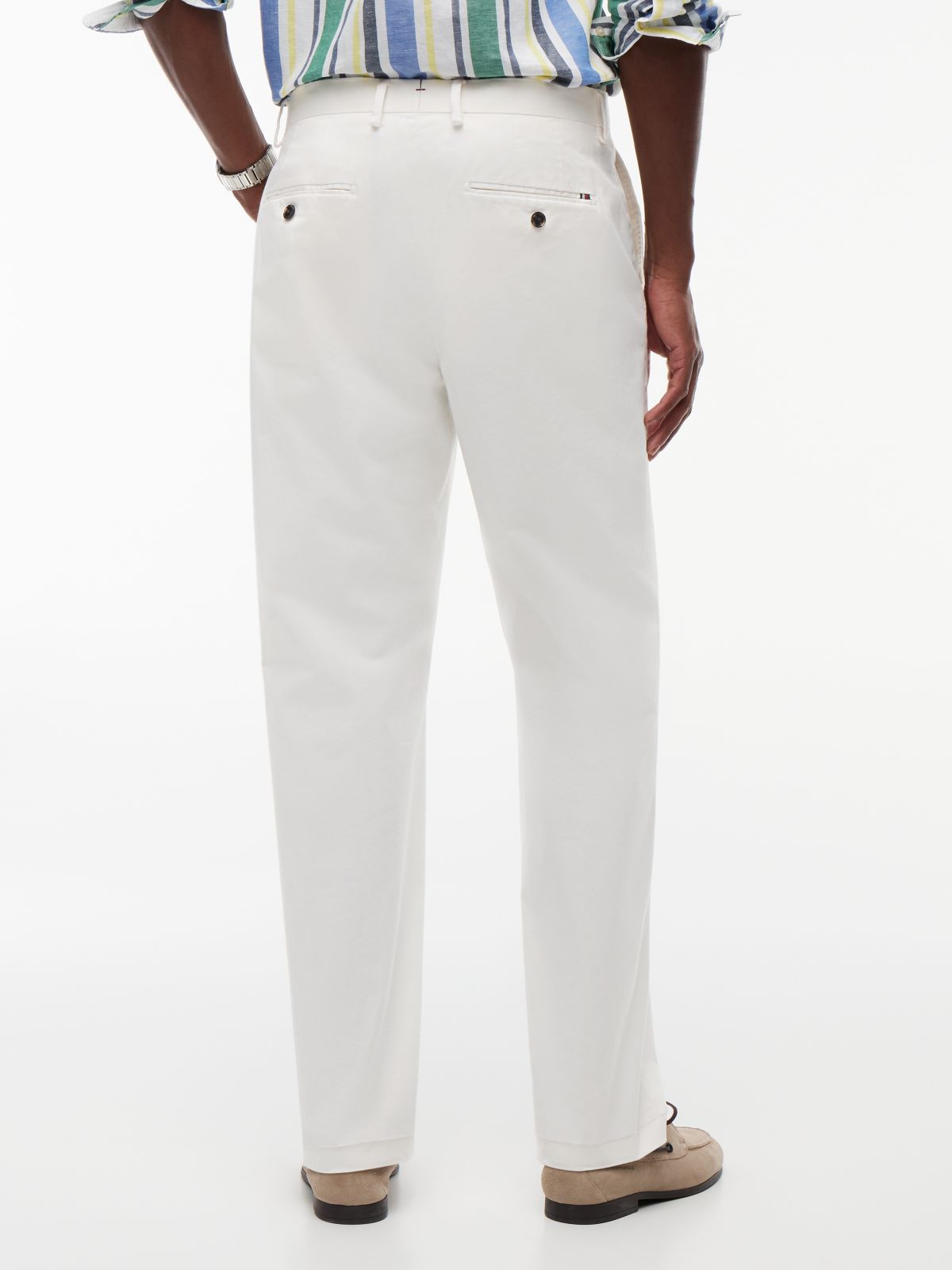 New York Label Garment-Dyed Flex Chino — White