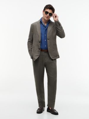 Мужской пиджак Tommy Hilfiger Garment-Dyed Linen Casual, цвет: Платиновый оливковый — фото 2