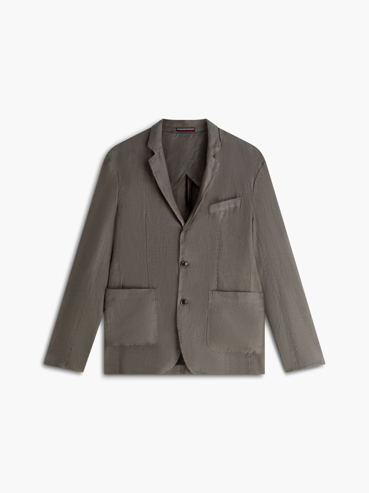 Garment-Dyed Linen Casual Blazer — Platinum Olive