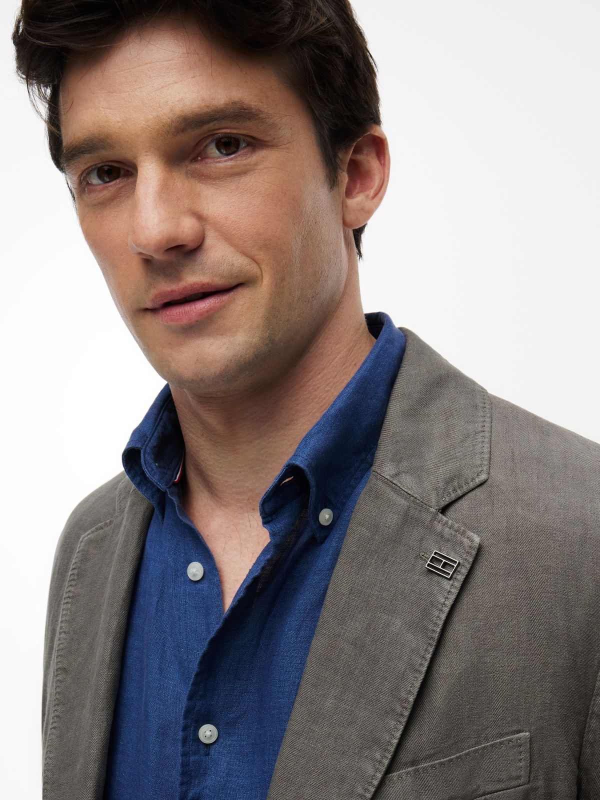 Garment-Dyed Linen Casual Blazer — Platinum Olive