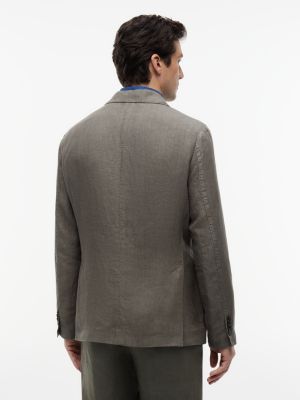 Мужской пиджак Tommy Hilfiger Garment-Dyed Linen Casual, цвет: Платиновый оливковый — фото 5