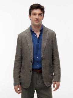 Garment-Dyed Linen Casual Blazer — Platinum Olive 1