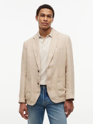 Garment-Dyed Linen Casual Blazer, Sandalwood