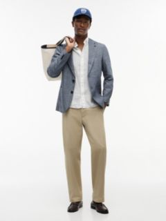 New York Label Regular Fit Linen Blazer — Navy Check 2