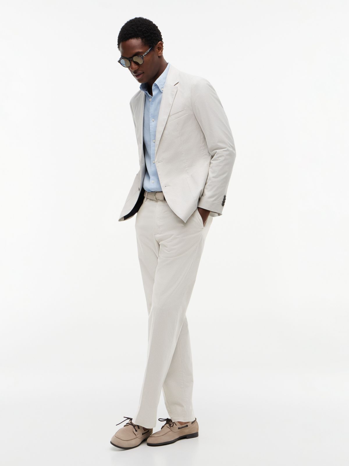Regular Fit Dobby Blazer — Sandalwood