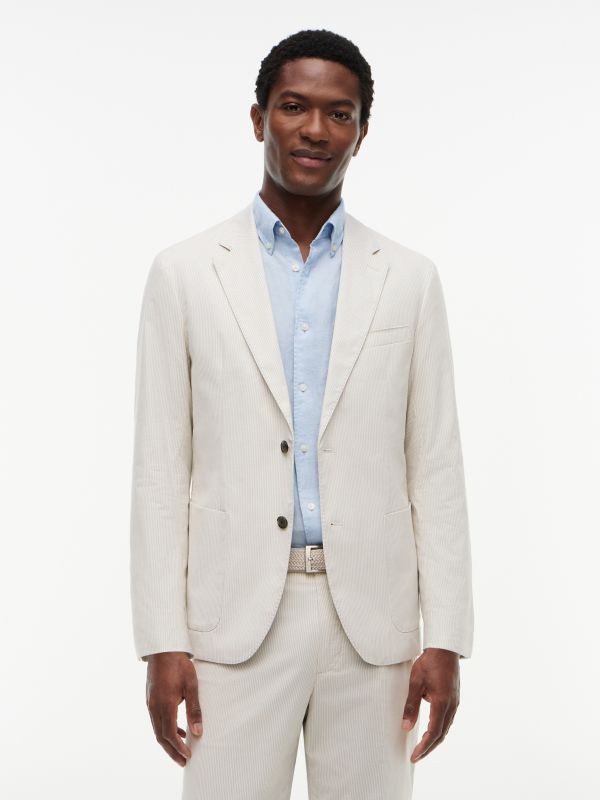 Regular Fit Dobby Blazer — Sandalwood