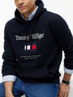 Embroidered Flag Logo Flex Fleece Hoodie — Navy 3