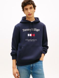 Embroidered Flag Logo Flex Fleece Hoodie — Navy 1