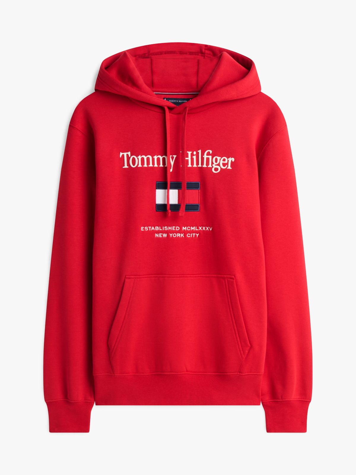 Embroidered Flag Logo Flex Fleece Hoodie — Medium Red