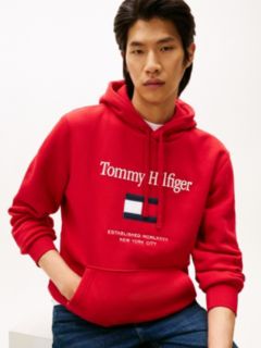 Embroidered Flag Logo Flex Fleece Hoodie — Medium Red 2
