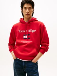Embroidered Flag Logo Flex Fleece Hoodie — Medium Red 1