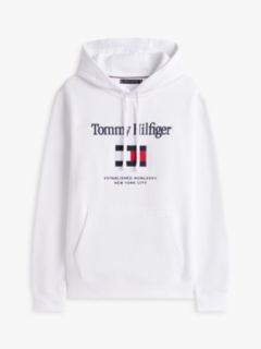Embroidered Flag Logo Flex Fleece Hoodie — White 5