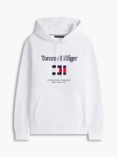 Embroidered Flag Logo Flex Fleece Hoodie — White 6