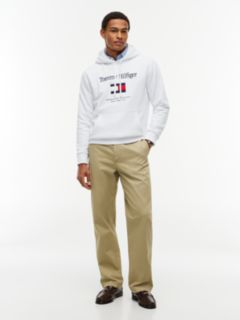 Embroidered Flag Logo Flex Fleece Hoodie — White 2
