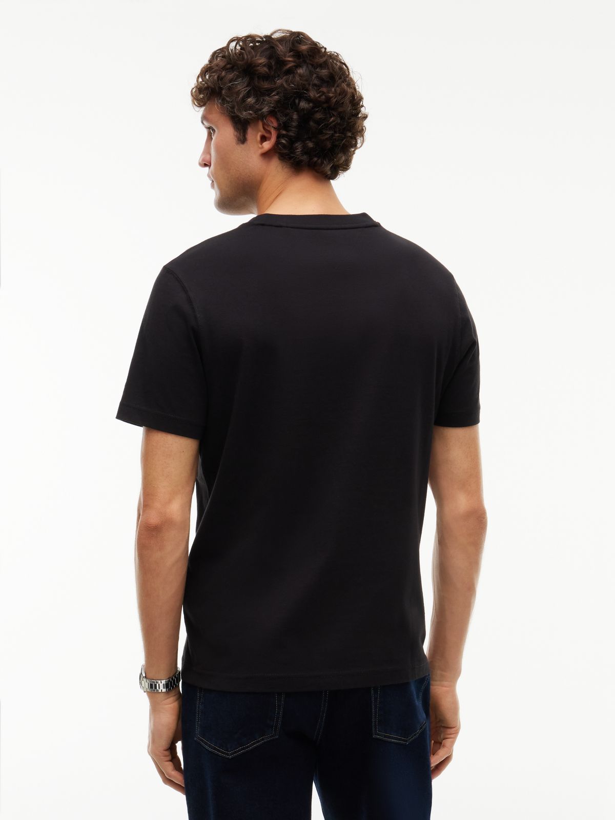 Embroidered Flag Logo T-Shirt — Black