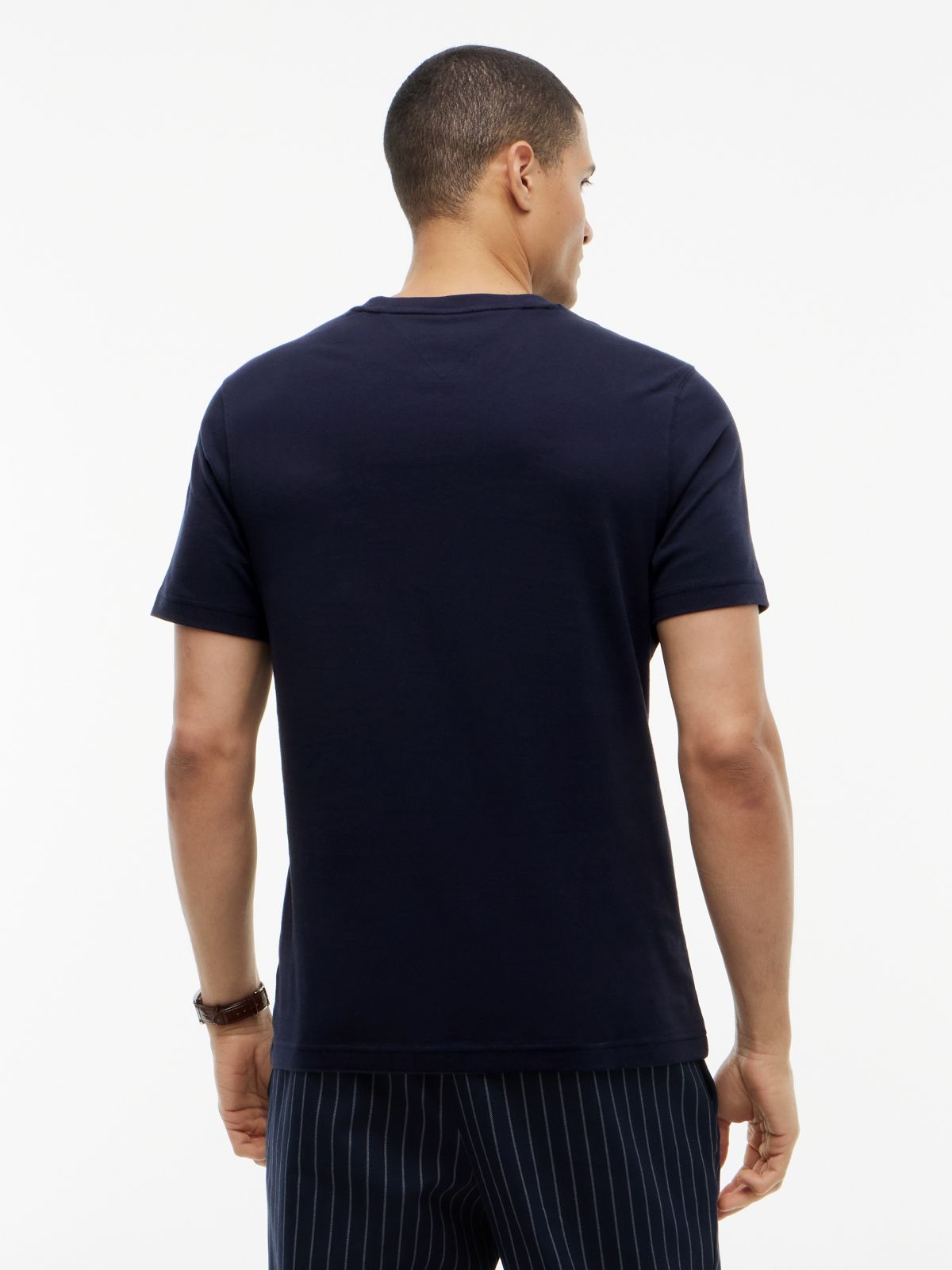 Embroidered Flag Logo T-Shirt — Navy