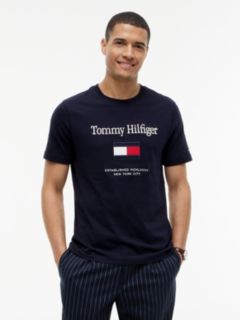Embroidered Flag Logo T-Shirt — Navy 1