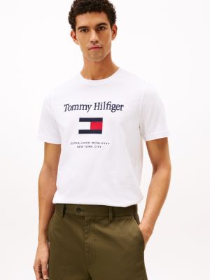 Embroidered Flag Logo T-Shirt, White