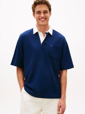 Oversized Fit Crepe Jersey Rugby Polo