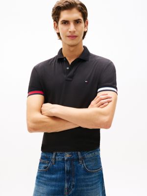 Slim Fit Smooth Cotton Interlock Polo, Black
