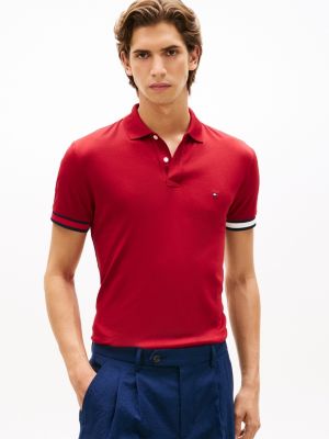 Slim Fit Smooth Cotton Interlock Polo, Regatta Red
