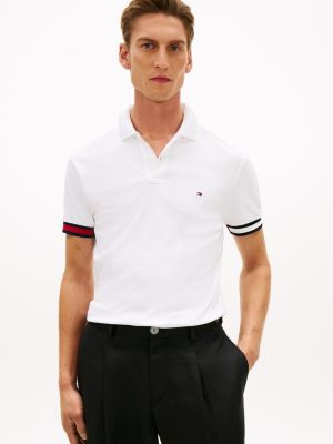 Slim Fit Smooth Cotton Interlock Polo, White