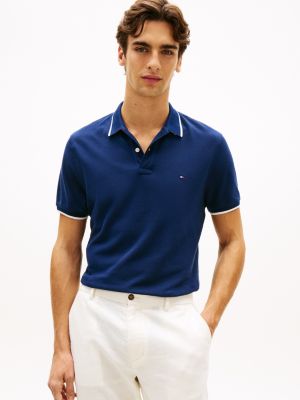 Regular Fit Pique Tipped Polo, Carbon Navy
