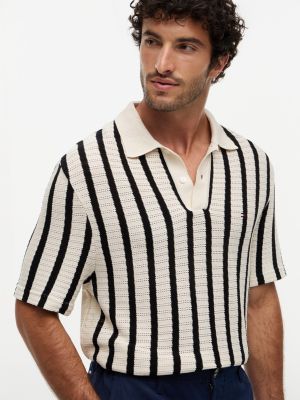 Мужские свитеры Tommy Hilfiger Classic Fit Stripe Open-Knit Polo — фото 3