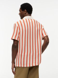 Classic Fit Stripe Open-Knit Polo — Brilliant Orange 4