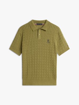トップス Tightbooth STRIPE KNIT POLO OLIVE XL STRIPE KNIT OPEN POLO - TIGHTBOOTH® タイトブース オフィシャル