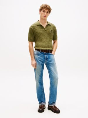 Short-Sleeve Cable Knit Sweater Polo | Tommy Hilfiger