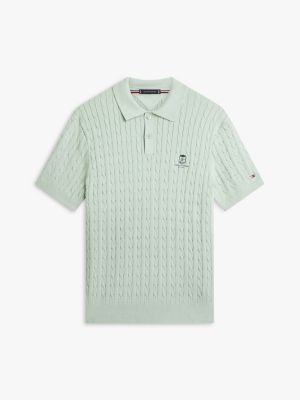 Short-Sleeve Cable Knit Sweater Polo | Tommy Hilfiger