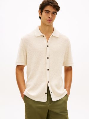 Lightweight Knit Sweater Polo, Muslin