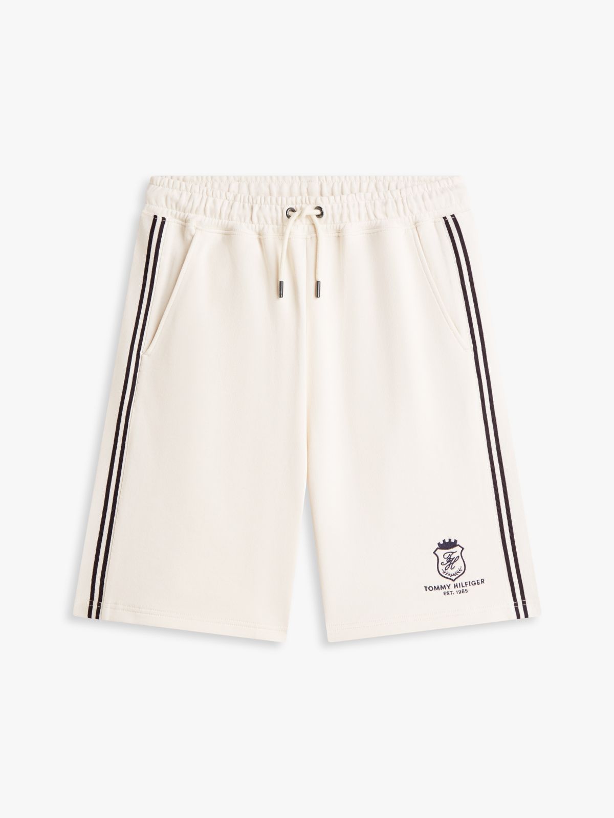 Monogram Crest Terry Sweatshort — Ivory Petal