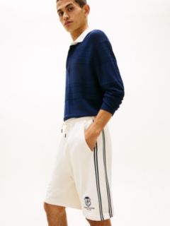 Monogram Crest Terry Sweatshort — Ivory Petal 3