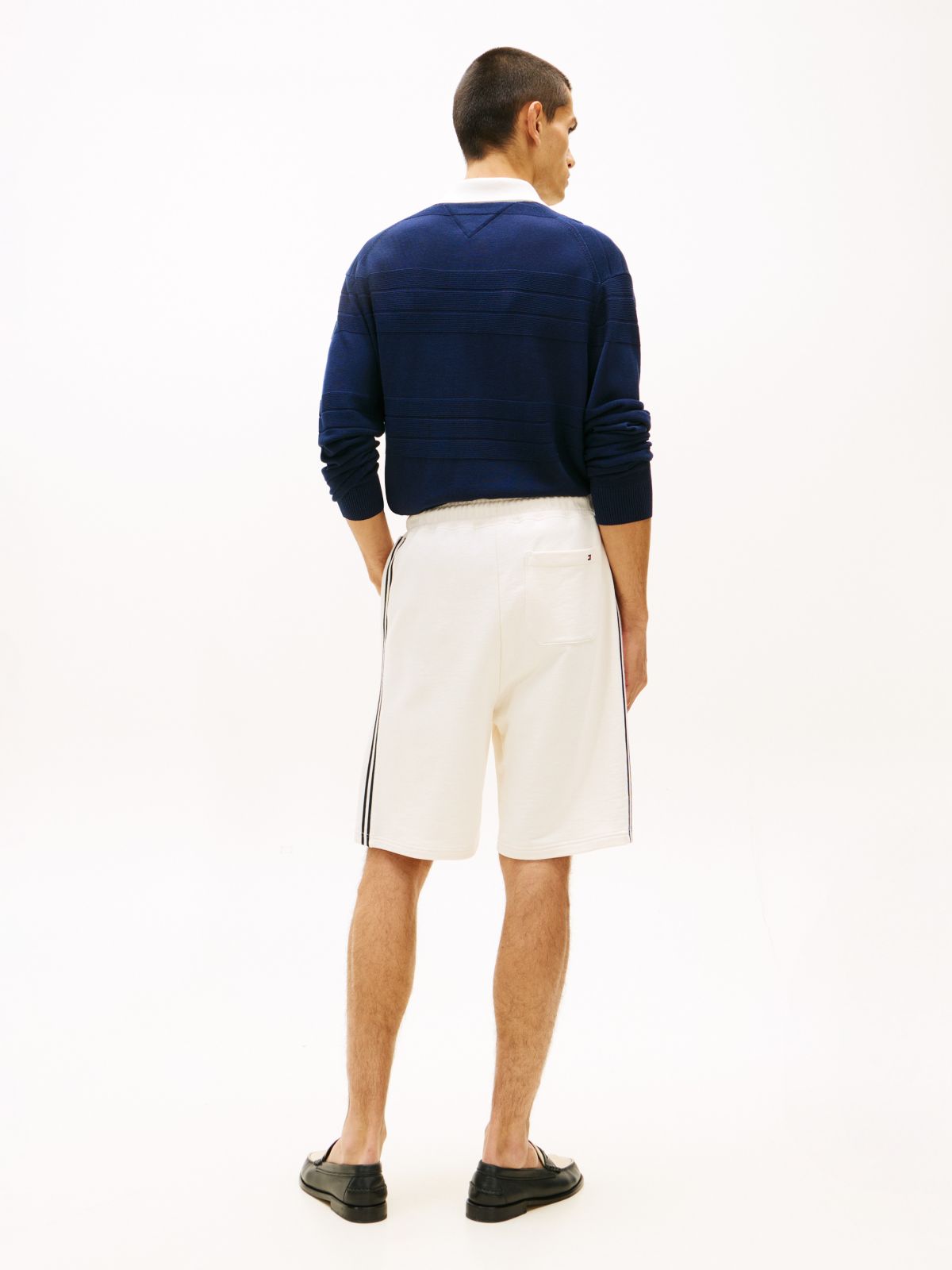 Monogram Crest Terry Sweatshort — Ivory Petal