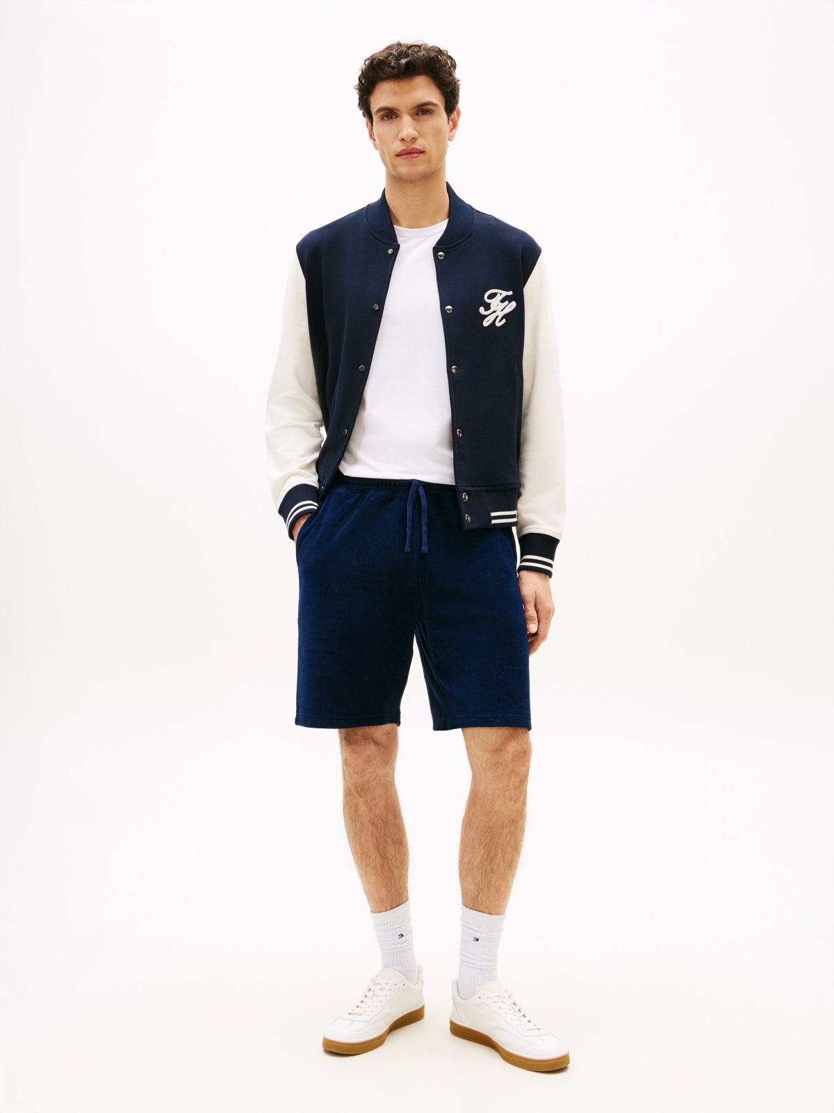 Terry Toweling Sweatshort — Light Navy
