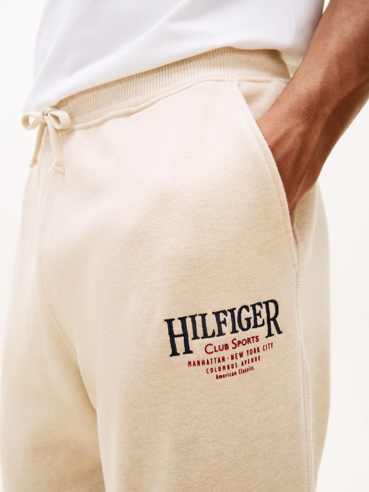 Embroidered Logo Sweatpant — Heathered Oatmilk