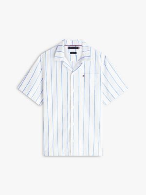 Мужские рубашки Tommy Hilfiger Regular Fit Striped Dobby Camp Shirt — фото 5