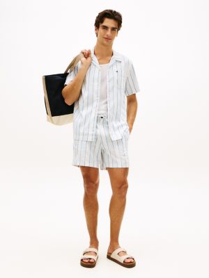 Мужские рубашки Tommy Hilfiger Regular Fit Striped Dobby Camp Shirt — фото 3