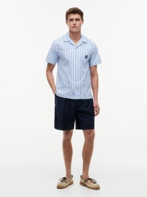 Мужские рубашки Tommy Hilfiger Striped Paper-Touch Camp Shirt — фото 2